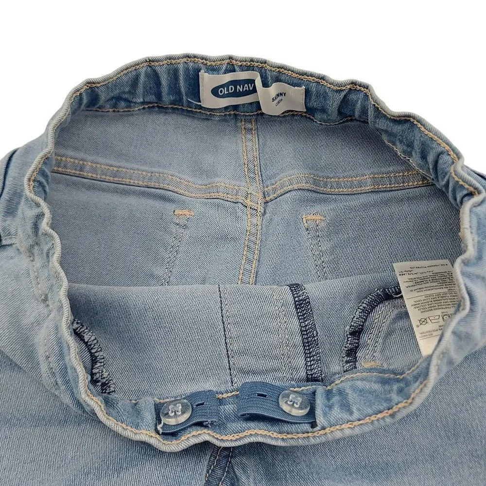 Old Navy Jeggings Girls Large 10-12 Blue Skinny Crop Stretch Raw Hem
